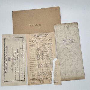 Antique 1920 Elementary Report Card Dunsmuir Certificate Siskiyou, California